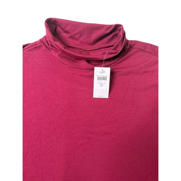 J. Jill Tops - J Jill Top Luxe Supima Tunic Turtleneck Burgundy Minimalist Basic Soft Size 3XL